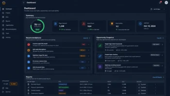 PulseWMS SEO audit dashboard for technical SEO findings and optimization opportunities