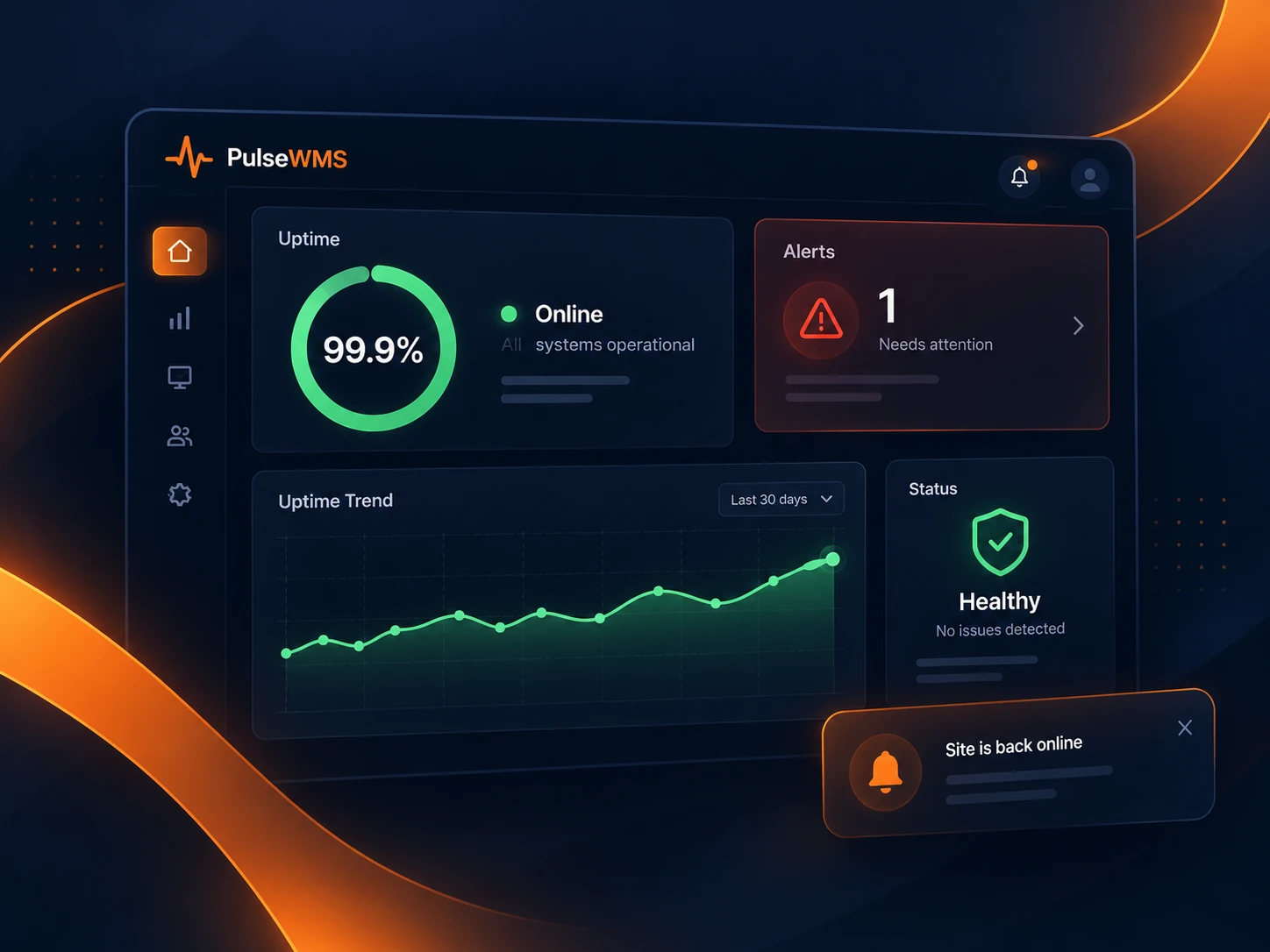 PulseWMS monitoring dashboard